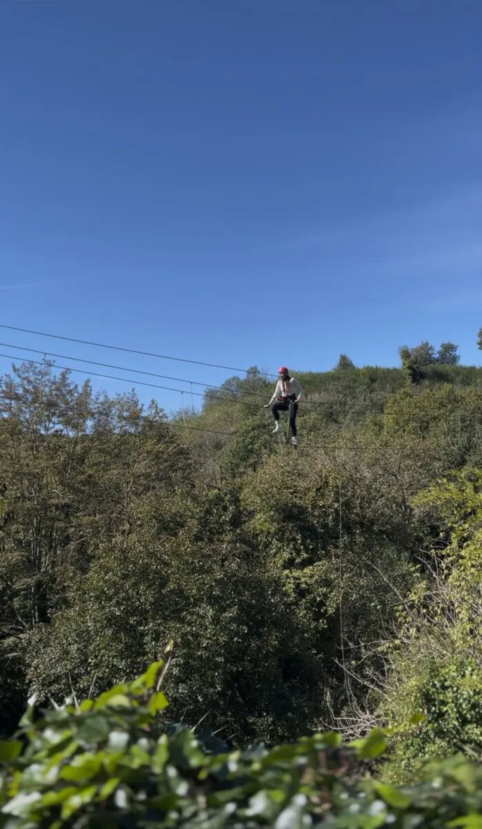 Percorso verde zipline volo